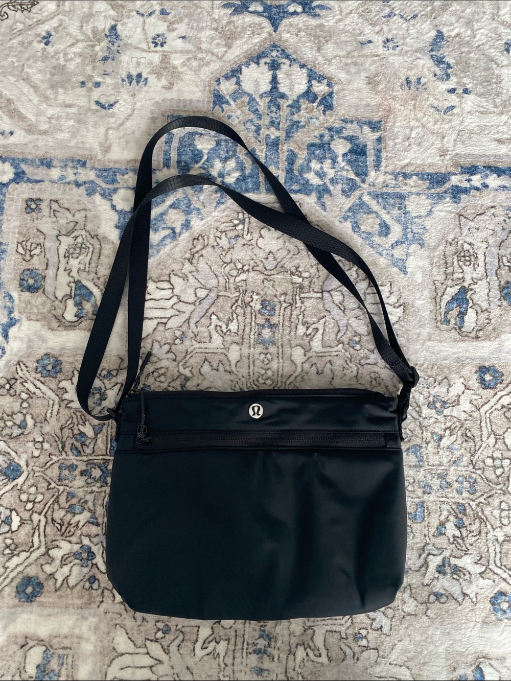 lululemon athletica Black Nylon Crossbody Shoulder Bag